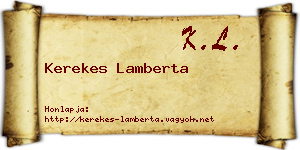 Kerekes Lamberta névjegykártya